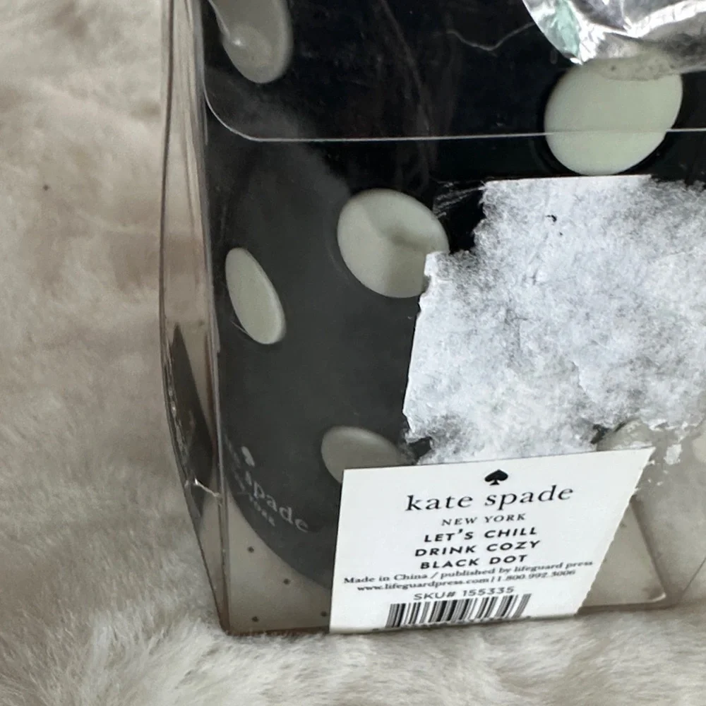 kate spade Black and White Polka Dot Drink Cozy